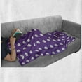 thumbnail image 5 of Childish Soft Flannel Fleece Throw Blanket, Happy Halloween Themed Motifs Ghost and Stars Spooky Celebration Layout, Cozy Plush for Indoor and Outdoor Use, 70" x 90", Fuchsia and White, by Ambesonne, 5 of 5