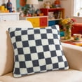 thumbnail image 6 of 18 X 18 Inch Square Checkered Sherpa Throw Pillow Soft Plush Fluffy Decorative Accent Pillow For Couch Sofa Bed Living Room And Home Decor, 6 of 6