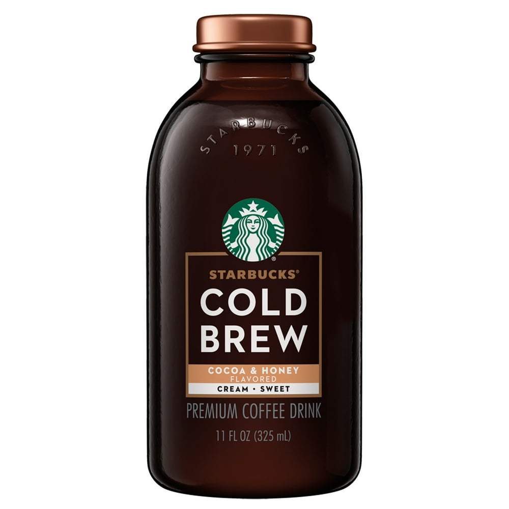 Starbucks Cold Brew Coffee, Cocoa & Honey with Cream, 11 oz Glass Bottles, 6 Count - Walmart.com