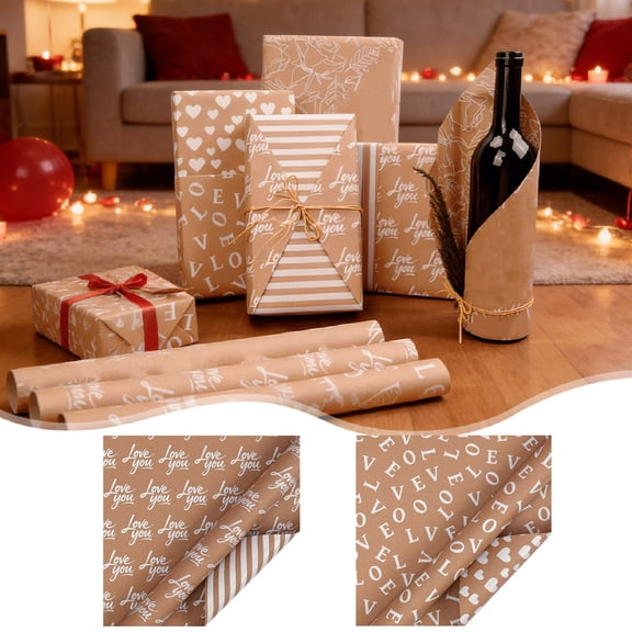 Tyidzon Valentines Wrapping Paper Roll, Reversible Gift Wrap for Birthday, Valentines, Mothers Day, Graduation, Wedding
