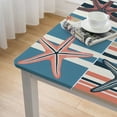 thumbnail image 4 of HAOXIT Square Tablecloth Reusable Indoor&amp;Outdoor Navy Blue and Turquoise Decor Tablecloth Kitchen Dining Table Cover Coffee Table Tablecloth White, 4 of 7