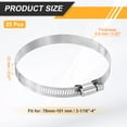 thumbnail image 2 of Uxcell 25 Pcs Hose Clamp 3-1/16"-4" Stainless Steel Adjustable Worm Gear Hose Clamp with Phillips Screw, 2 of 6