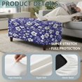 thumbnail image 5 of FOR U DESIGNS Tropical Hibiscus Floral Print Stretch Ottoman Covers Rectangle Slipcovers for Flip-top Storage Stools, Removable Ottoman Slipcover with Elastic Bands Soft Stool Protector for Bedroom, 5 of 7