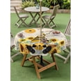 thumbnail image 4 of Outdoor Tablecloth with Umbrella Hole for Patio/Picnic/Party/Camping, Gnomes Sunflower Waterproof Table Cloth Round Cover Washable, Bees Branches Floral Watercolor (Dia 60"), 4 of 8