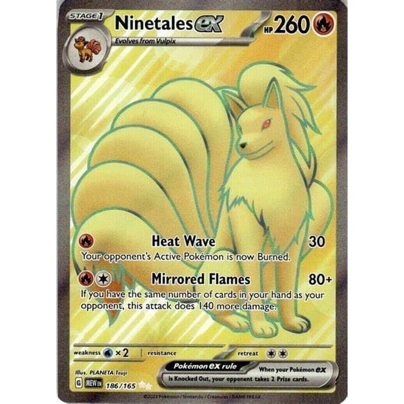 Carta Pokémon Ninetales EX 186/165 Arte Completo Ultra Rara