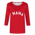 thumbnail image 4 of Busydd Womens Tops Plus Size S-5XL Fashion MAMA Print Mother's Day Tops Casual 3/4 Length Sleeve Summer Tops Comfortable Loose Round Neck Tee Shirts, 4 of 5