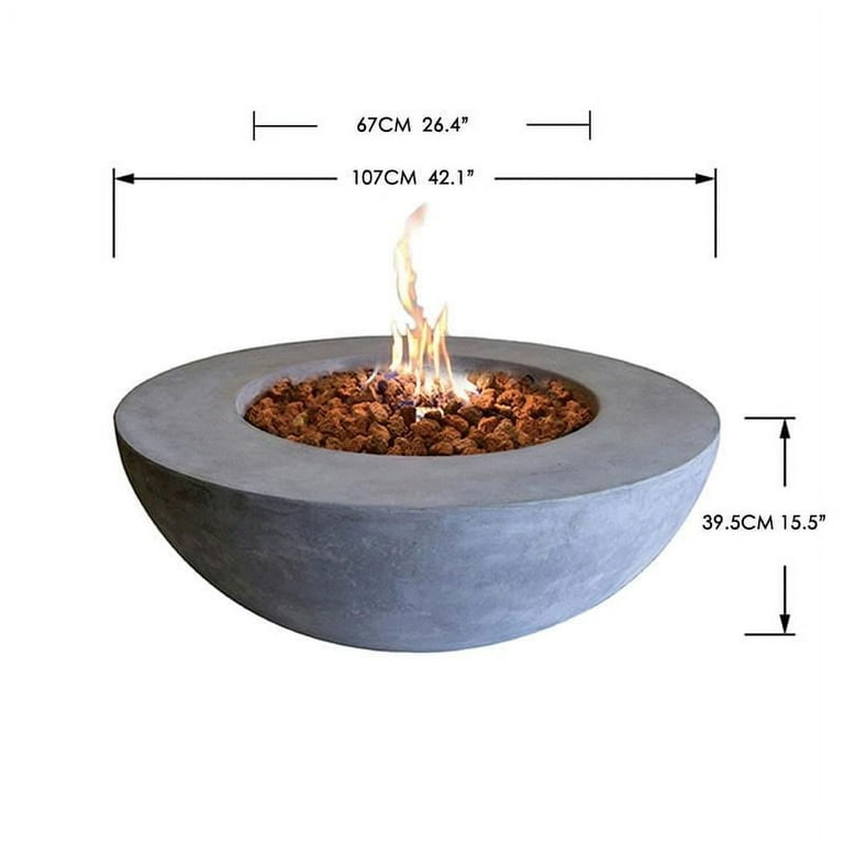 Lakeview Abbey Bay Block 52-Inch Round Propane Gas Fire Pit Kit with  42-Inch Crystal Fire Burner - SC-BRON52-K