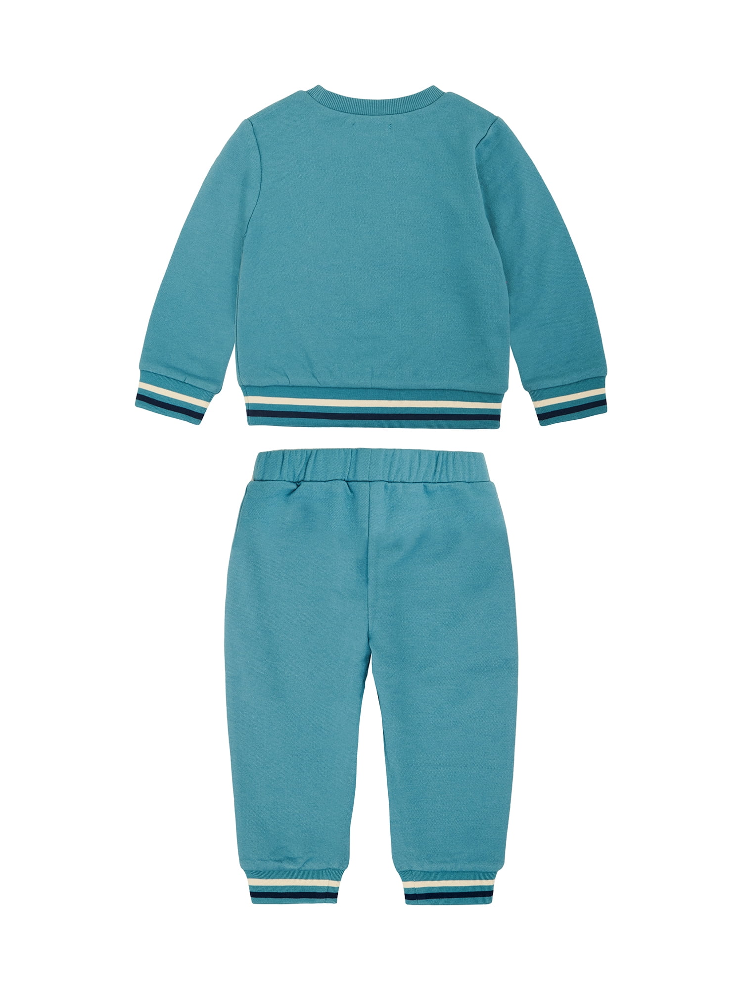 Wonderluxe Baby Boys' Long Sleeve Fleece Sweatshirt and Jogger, 3-Piece Set, Sizes 0-3M-24M