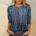 thumbnail image 2 of zuwimk Shirts For Women Trendy,Women's Pearl Sheer Mesh Long Sleeve Tops Blouse Blue,S, 2 of 5