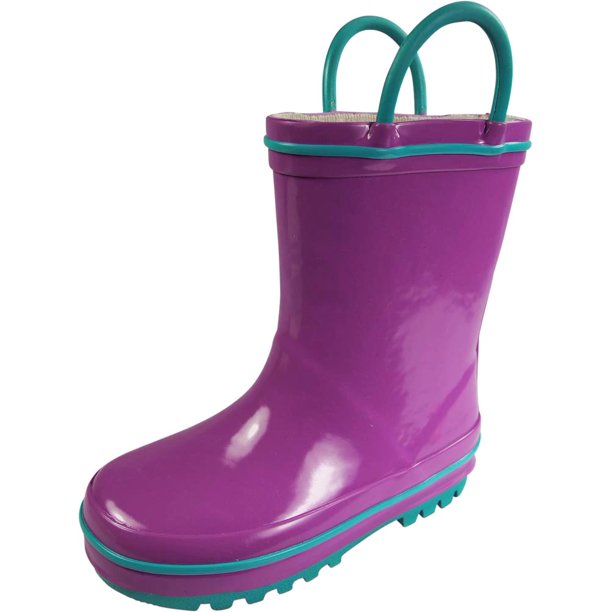 NORTY Children Girls Unisex Rubber Rain Boots 3 Little Kid