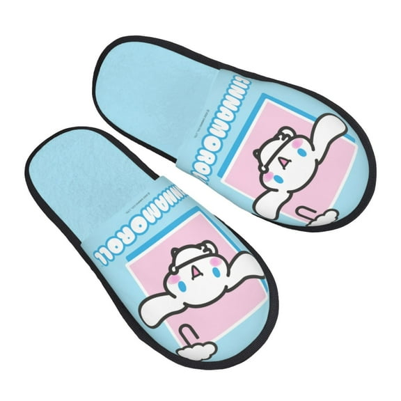 Sanrio Cinnamoroll Furry Slippers For Men Women Fuzzy House Slippers Winter Anti-Slip Indoor And Outdoor Slip On Shoes Medium