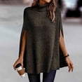 thumbnail image 2 of Women's Lightweight Long Sleeve Knit Cape Sweater Turtleneck Solid Color Pullover Tops, 2 of 5