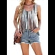 thumbnail image 3 of Camisetas Sin Mangas para Mujer, Holgadas, Informales, de Verano, con Ojales, Cuello Redondo, Básicas, Sin Mangas, A Rayas Teñidas con Efecto Tie-Dye S, 3 of 10