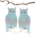 thumbnail image 1 of Repelente de aves, repelente de palomas, forma de búho, reflectante, luminoso, 16 x 8 pulgadas, paquete de 4, repelente de palomas con campana repelente de aves, 1 of 4