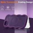 thumbnail image 4 of Magnetic for iPhone 16e Case, Compatible with MagSafe, Transparent Wave Frame Design Case Soft Edge Cover Cute Clear Matte Shockproof Protective Phone Case, Purple, 4 of 7