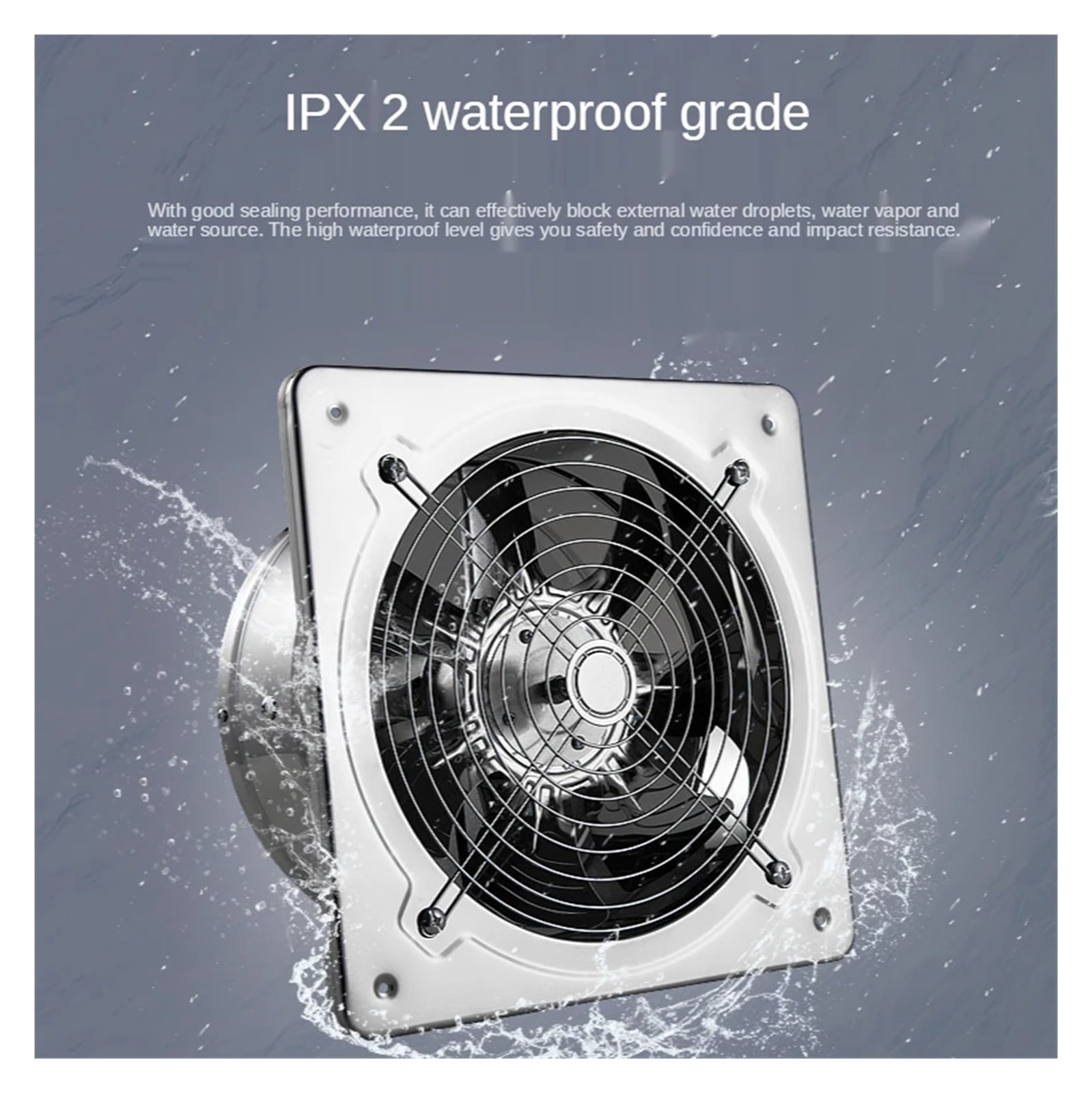 6''7'' Booster Fan Extractor Exhaust Fan Ventilation Pipe Fan For Bathroom Toilet Kitchen Wall Window Stainless Steel Fan ,Energy-Efficient