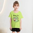 thumbnail image 1 of iTNHFP Hauts d'Été pour Adolescentes Enfants Filles Mignon Mode Imprimé Col Rond Manches Courtes Tee Été Doux Décontracté T-Shirt Ample, 1 of 5