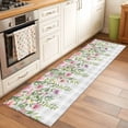 thumbnail image 3 of Colorful Flowers Kitchen Runner Rug 2x6 Washable Runners for Hallway Non Slip Spring Floral Leaves Botanical Gray Plaid Large Area Rug Indoor Floor Carpet for Bathroom Laundry Entryway Bedroom, 3 of 8