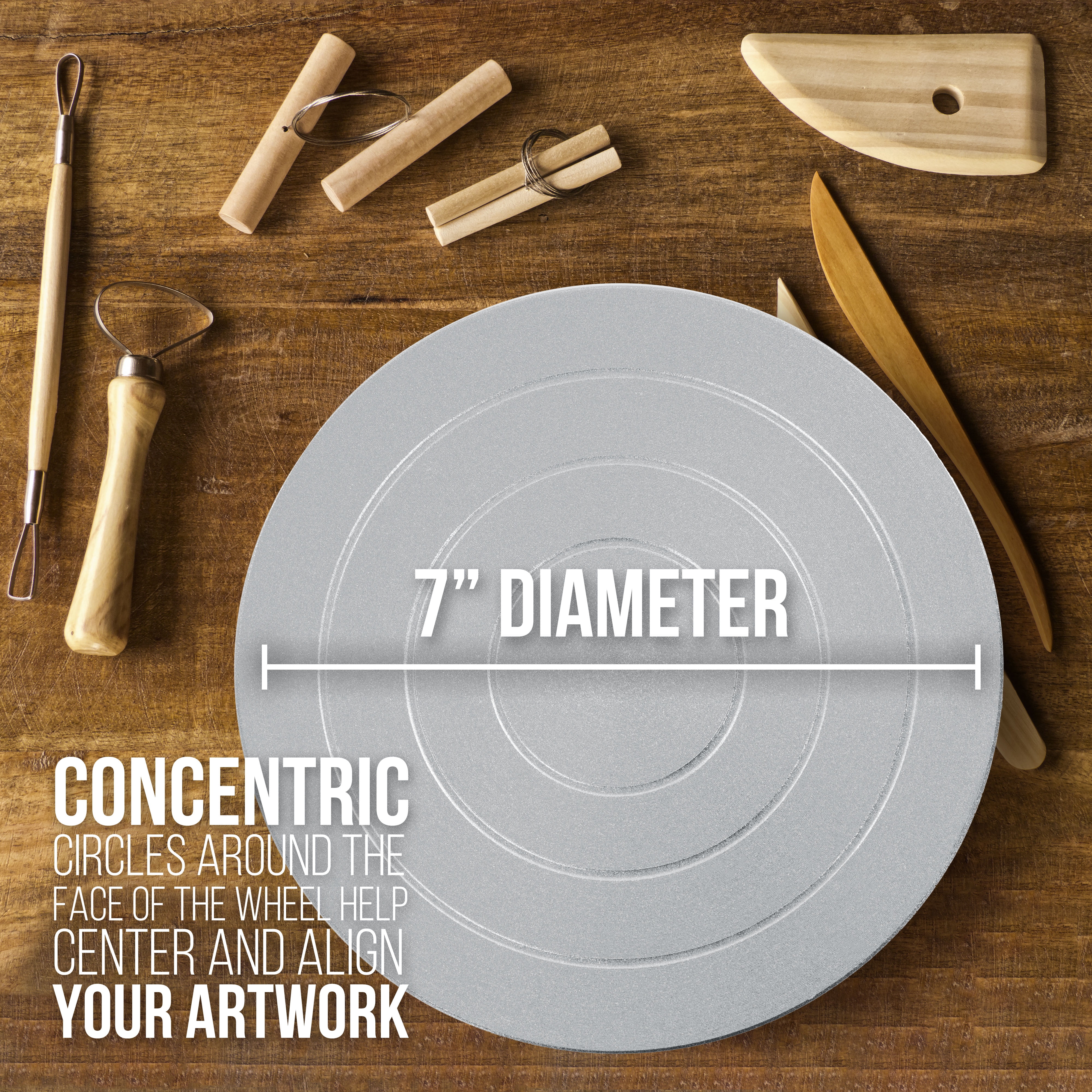 US Art Supply® 7” Diameter Sculpting Wheel- Heavy Duty All Metal Construction