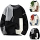 thumbnail image 3 of Men's Crew Neck Knitted Jumper Fine Knit Winter Jumper Men's Oversized Sweater Streetwear Fashion Long Sleeve in Fine Knit Sweatshirt Orange XL, 3 of 3