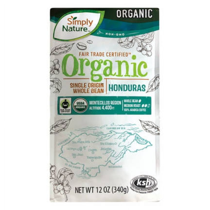 Organic Honduran Whole Bean Medium Roast Coffee, 12 oz- Pack of 2