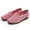 Pink, variant on Women's Slip-On Sneaker Round Head Soft Sole Walking Shoes Breathable Flat Loafer