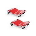 thumbnail image 1 of Ensemble de Roues de Voiture Robustes – Capacité de 3000 Lb, Roulettes Pivotantes à 360°, Plaque Antidérapante, Roues de Pneus pour Voitures, Camions, Remorques, Motos, Garage – Rouge / Lot de 2, 1 of 7