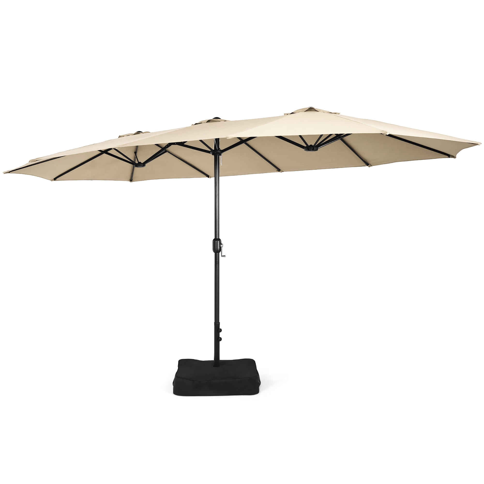 Costway 96" Beige Market Patio Umbrella, Water-Resistant