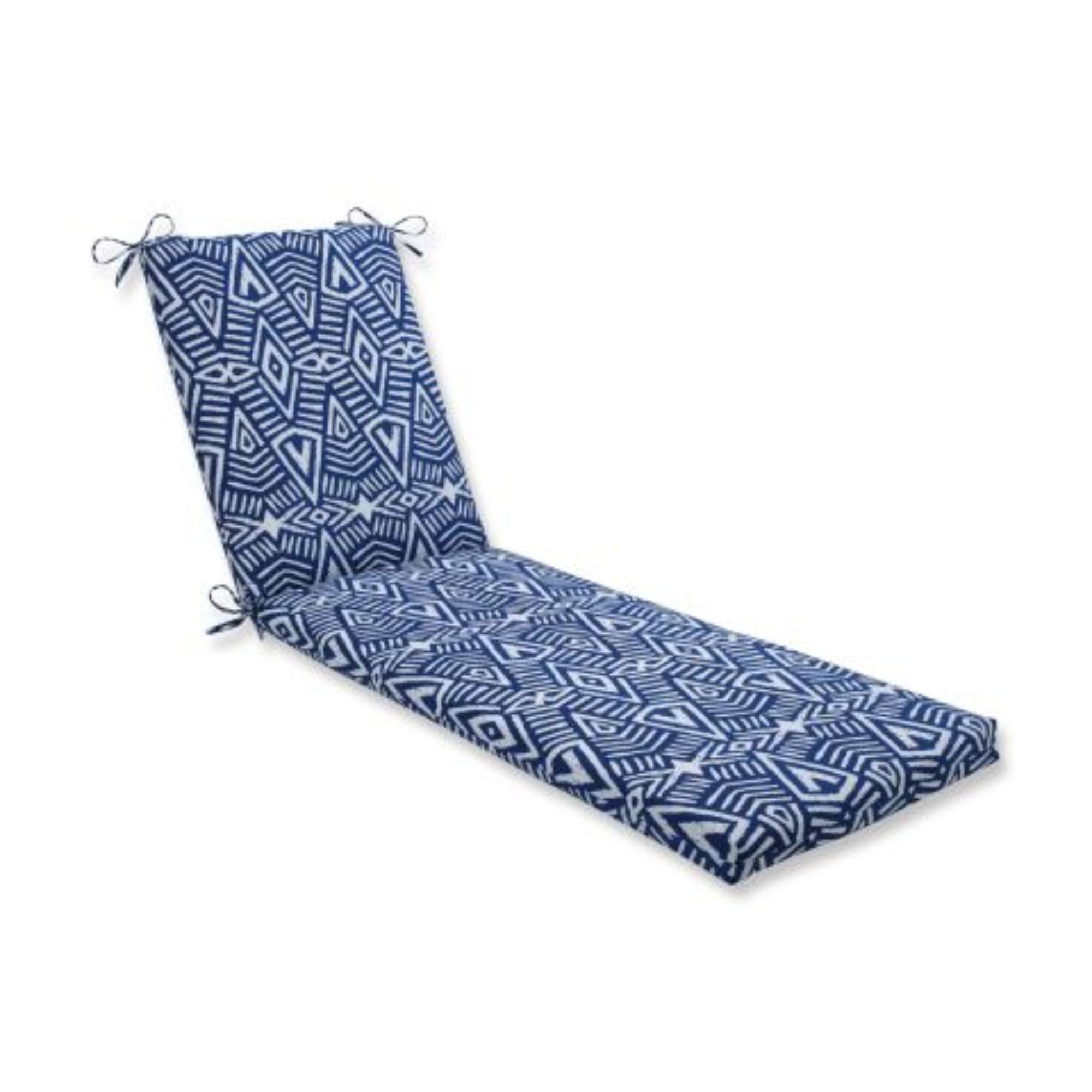 Pillow Perfect 642109 Outdoor/Indoor Tribal Dimensions Blue Chaise