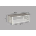 thumbnail image 5 of Miekor Furniture White Brown 3-Piece Set Table Top Cocktail Rectangular Coffee Table And Two Matching Square End Tables Living Room Wooden Furniture 44337, 5 of 6