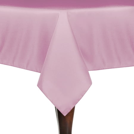 

Ultimate Textile (5 Pack) 84 x 84-Inch Square Polyester Linen Tablecloth - for Wedding Restaurant or Banquet use Pink Balloon