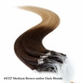 thumbnail image 4 of Benehair 100g Micro Ring Human Hair Extensions Micro Ring Beads 100% Remy Hair Extension Micro Link Hair Ombre Brown 1g/s Easy Loop In 16"-24", 4 of 13