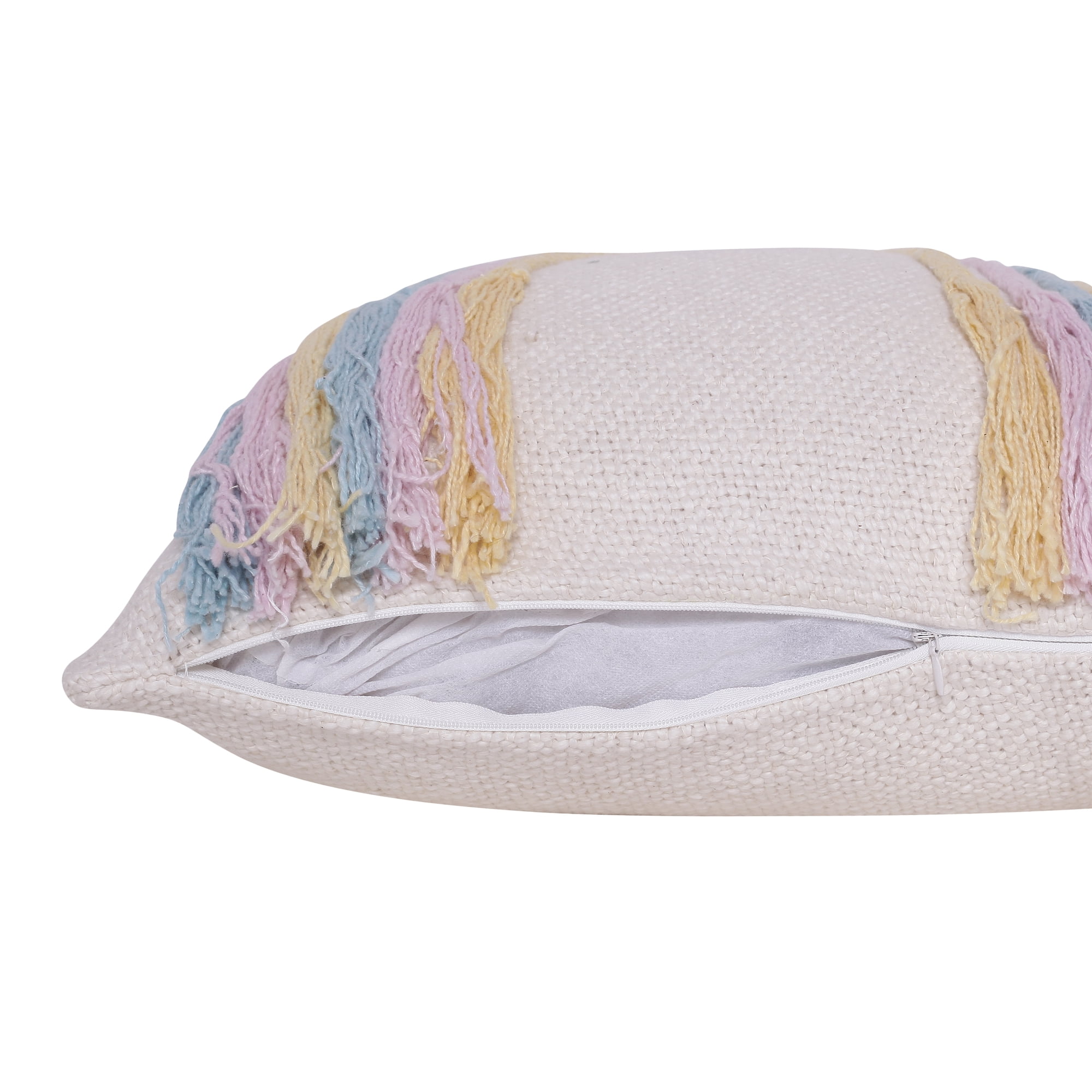 Harlow Hill Hope 20" x 20" Off-White/Multi Abstract Cotton Adult Decorative Throw Pillow Cover