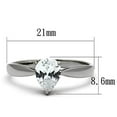 thumbnail image 2 of Luxe Jewelry Designs Women's Stainless Steel Engagement Ring with Cubic Zirconia - Size 5 (Pack of, 2 of 4