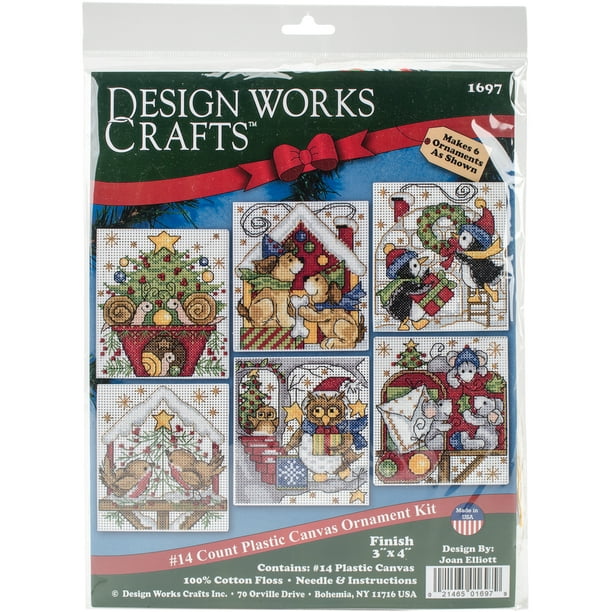 Design Works Counted Cross Stitch Kit 3.5X4 Set of 6-home for Christmas Ornaments (14 Count)