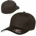 thumbnail image 4 of Gorra de béisbol Flexfit de sarga de algodón ajustada negra para adulto, 4 of 4