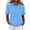 Blue, variant on JnLxul Striped Tops for Women Short Sleeve Turn down Collar Color Blocked Blouse Tops Casual Loose Summer Trendy Tops