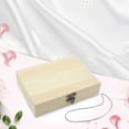 thumbnail image 4 of Solid Wood Box Keepsake Box Organizer Wooden Box with Hinged Lid Storage Box M, 4 of 6