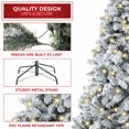 thumbnail image 5 of 4.5FT Pre-Lit Realistic Snow-Flocked Pine Artificial Holiday Christmas Tree with Sturdy Metal Stand, 5 of 7