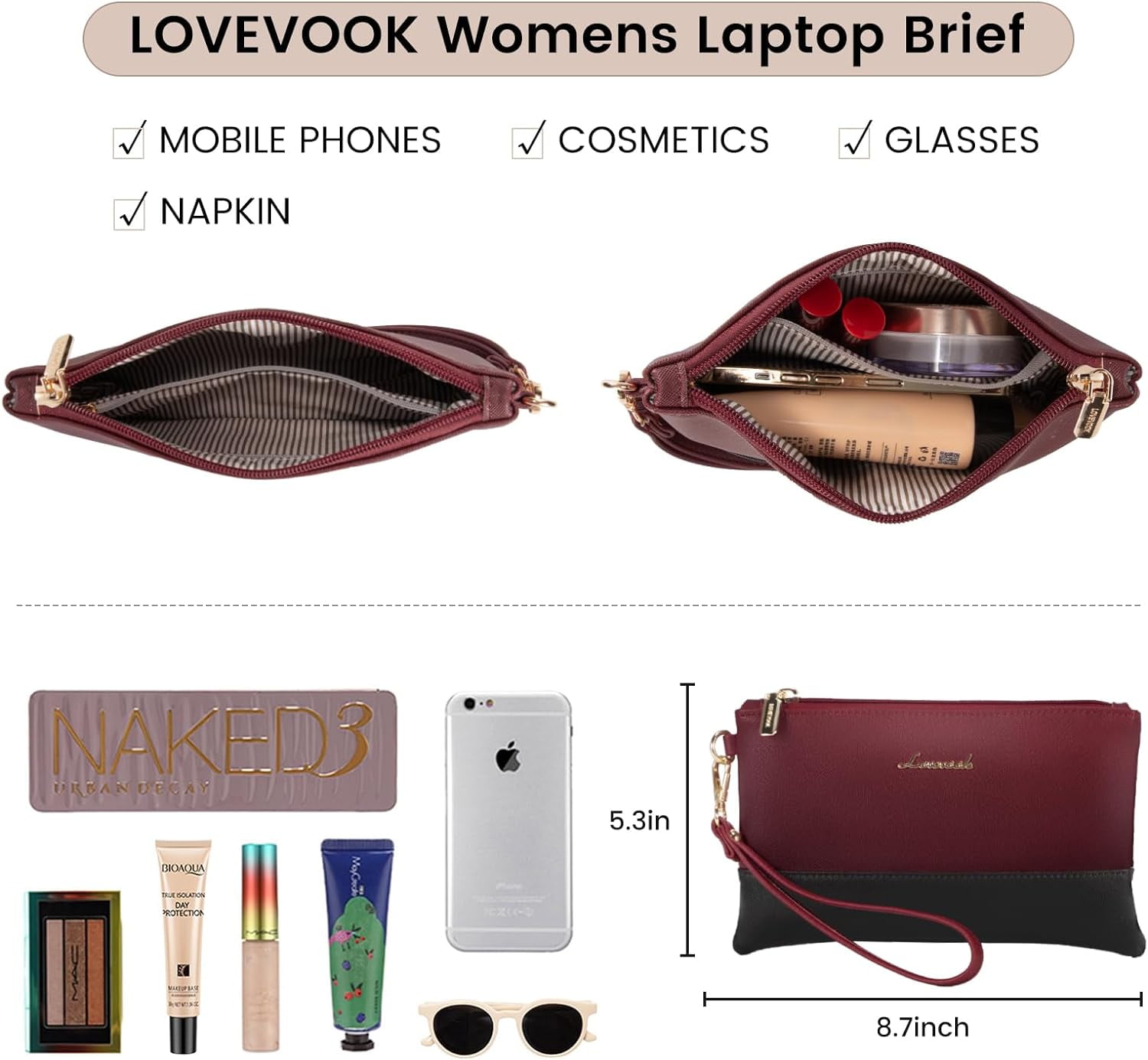 Laptop Tote Bag for Women 15.6 Inch Professional Leather Briefcase with  Waterproof Business Shoulder Bag