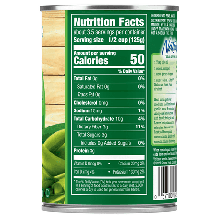 Libby's Naturals No Salt and No Sugar Added Sweet Peas, 15 oz