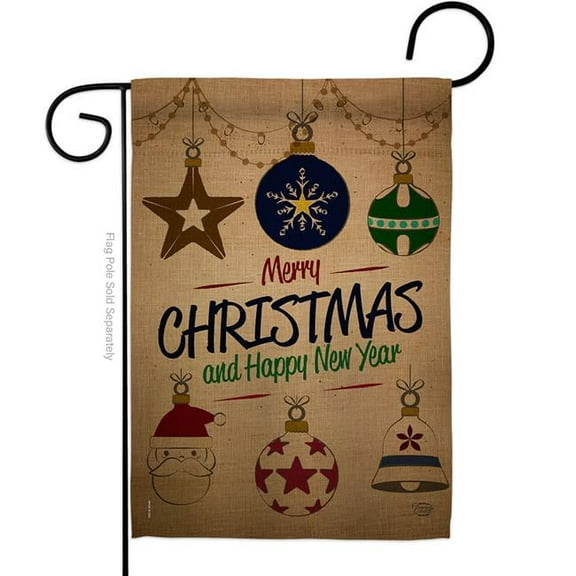 Ornament Collection G191079-BO 13 x 18.5 in. Joyful Christmas & New Year Garden Flag with Winter Double-Sided Decorative Vertical Flags House Decoration Banner Yard Gift