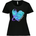 thumbnail image 3 of Inktastic Suicide Prevention Awareness Purple and Teal Heart Ribbon Women's Plus Size T-Shirt, 3 of 5