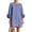 107#Sky Blue, variant on Womens Long Balloon Sleeve Mini Dress Cotton Linen 3D Floral Cuff Round Neck Loose Casual Travel Dress