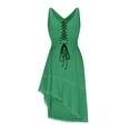 thumbnail image 5 of Western Cowgirl Dress for Women Sleeveless V Neck Lace Up Asymmetrical Hem Ruffle Flowy Midi Dress Summer Sundresses, 5 of 6