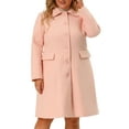 thumbnail image 5 of Agnes Orinda Women's Plus Size Coats Peter Pan Collar Single Breasted Trench Winter Peacoat With Pockets 2X Pink, 5 of 8