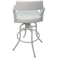 thumbnail image 2 of Pemberly Row Swivel Tilt Counter 26" Metal Bar Stool - White Vinyl - White Frame, 2 of 3