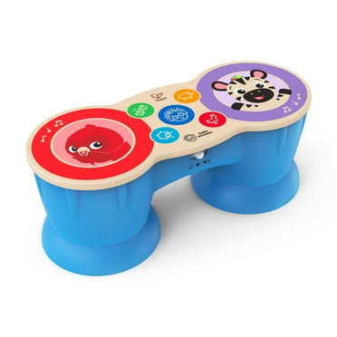 Baby Einstein & Hape Upbeat Tunes Magic Touch Wooden Drums​ Infant and Toddler Musical Toy, Unisex