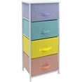 thumbnail image 1 of ZXNYH Fabric Dresser for Kids Bedroom - Chest of 5 Drawers, Tall Storage Tower, Clothing Organizer, for Closet, for Playroom, for Nursery, Steel Frame, Fabric Bins - Wood Handle (Pink), 1 of 5