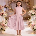 thumbnail image 2 of JIAYUE Girls Dresses A-Line Semi Turtleneck Elegant Long With Pleated Sleeveless Design For Summer Formal Occasions And Party Wear Stylish Kids Dress, 2 of 9